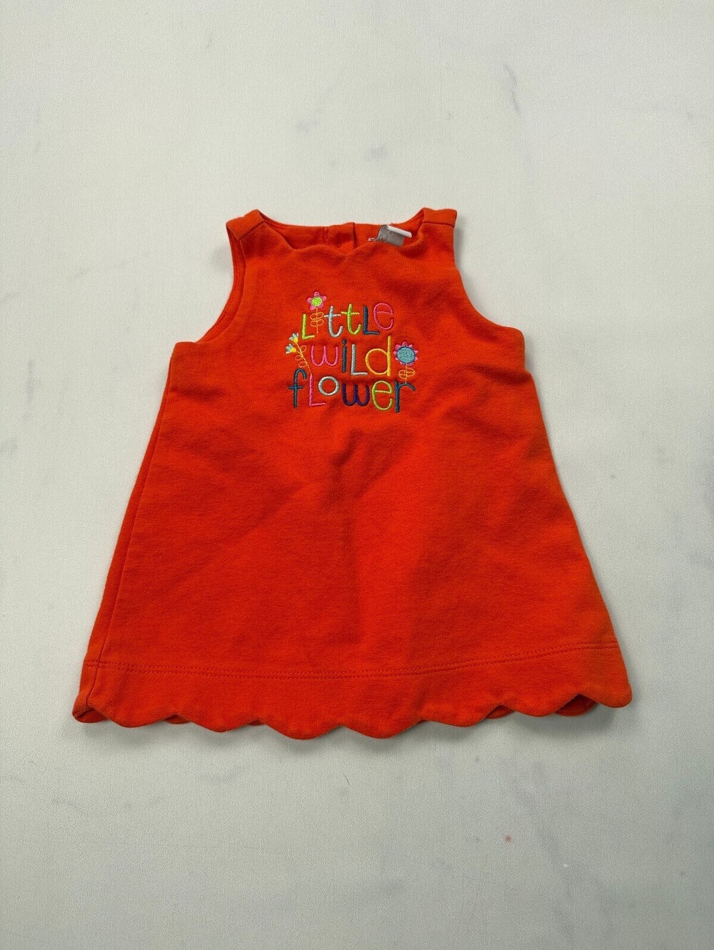 Janie And Jack Little Wild Flower Babydoll Dress Orange - Girls 3-6M